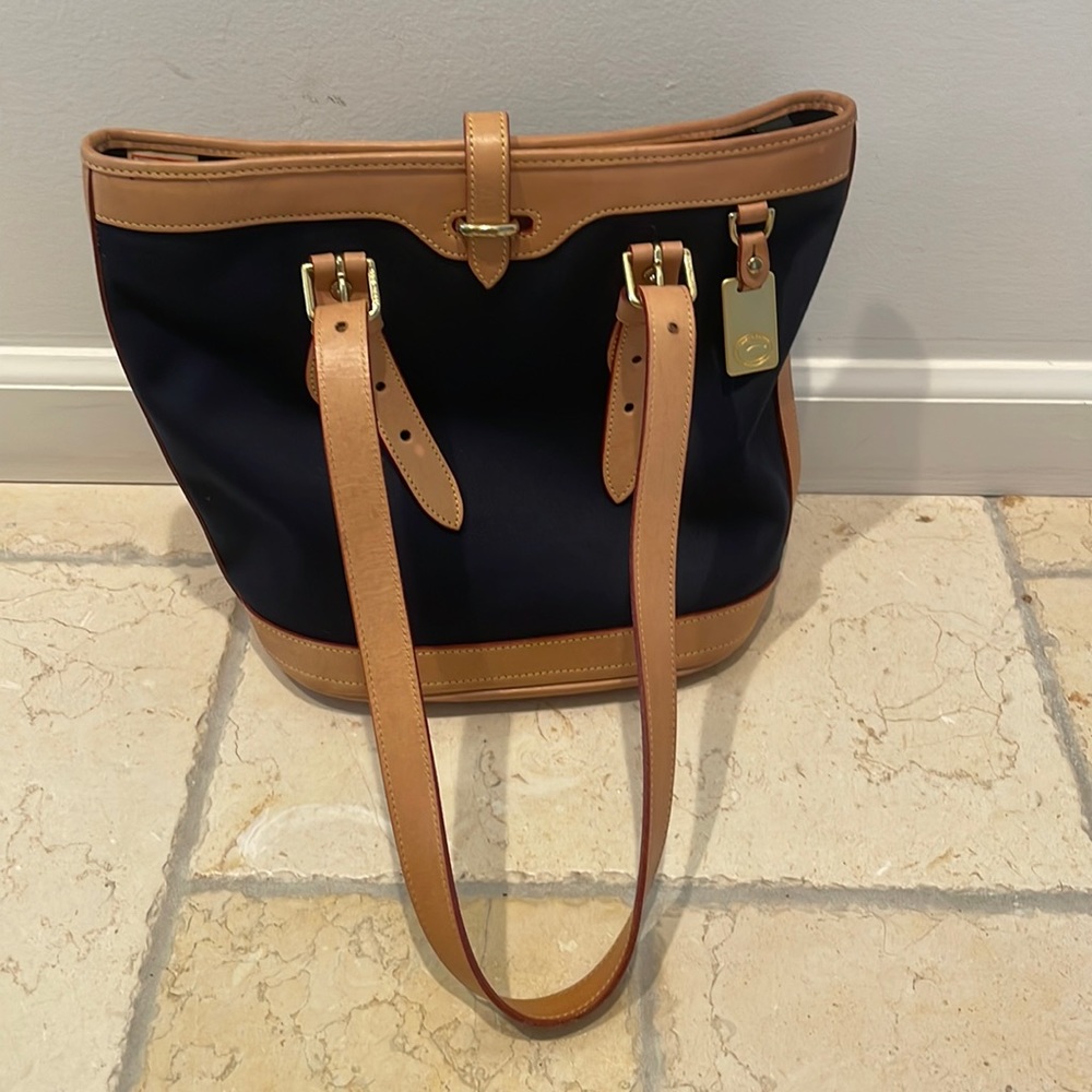 Navy Blue Canvas/Leather Dooney Bourne Tote